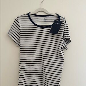 Brandy Melville Black and White Striped Tee
